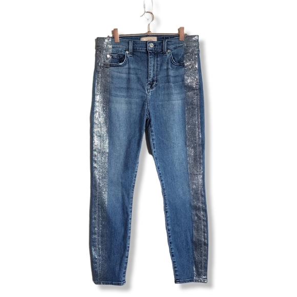 7 FOR ALL MANKIND 7FAMK The High Waist ankle skinny jeans Sparkle Edition 29 - Picture 1 of 15